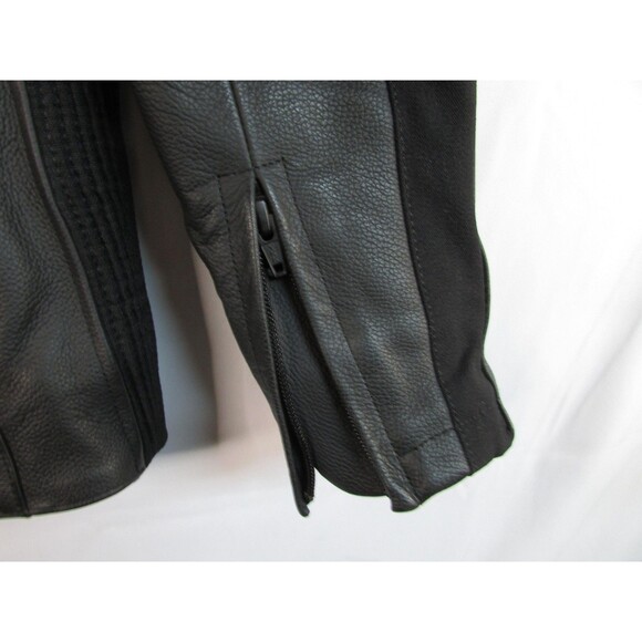 Triumph Leather Motorcycle Jacket Mens Medium Black Insulated Padded Lined - Picture 12 of 16